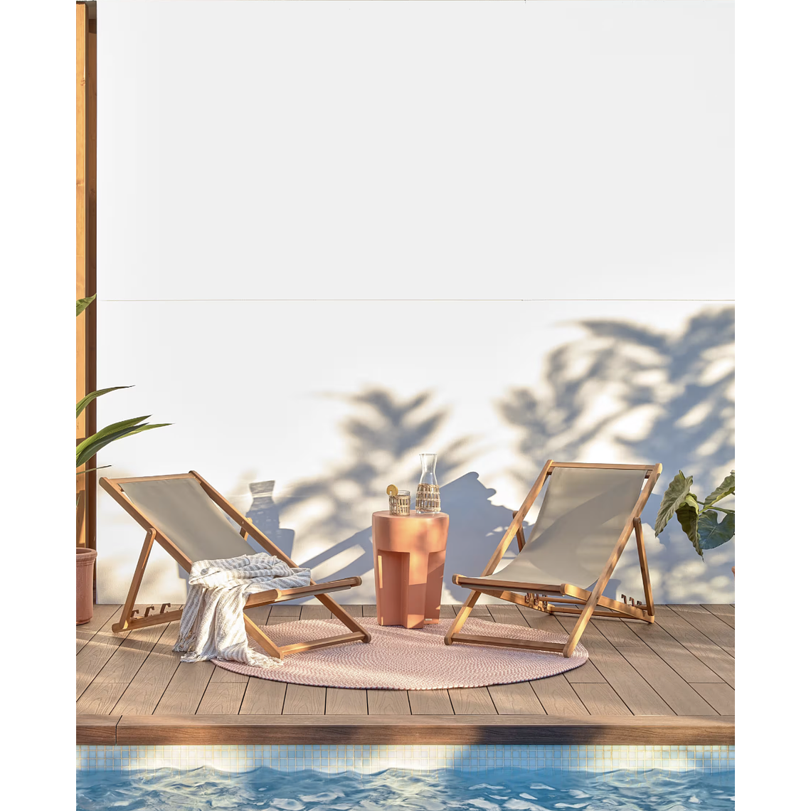 Hamaca plegable de exterior Adredna verde de madera maciza acacia FSC 100% 4