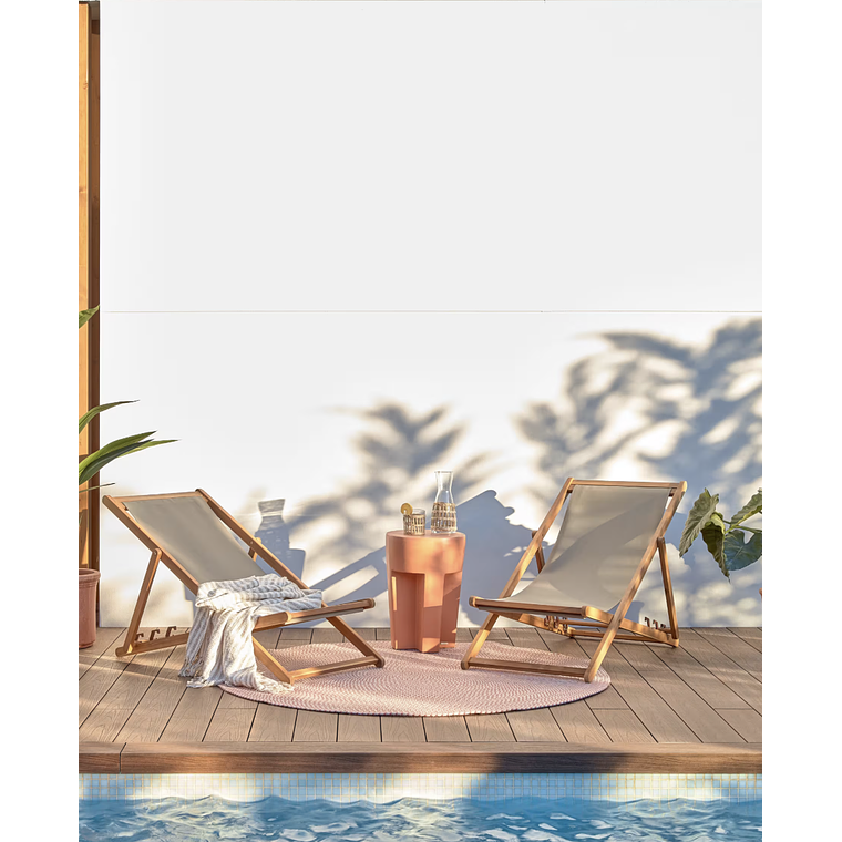 Hamaca plegable de exterior Adredna verde de madera maciza acacia FSC 100% 4