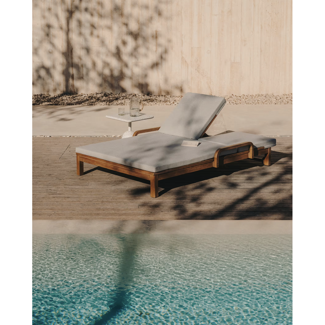 Reposera doble Sonsaura de madera maciza de eucalipto FSC 100% 2