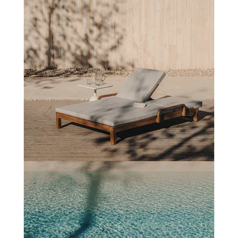 Reposera doble Sonsaura de madera maciza de eucalipto FSC 100% 2