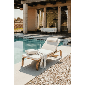 Reposera reclinable en madera de acacia Dubai