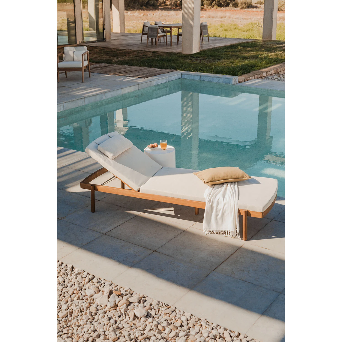 Reposera reclinable en madera de acacia Aderyn 1