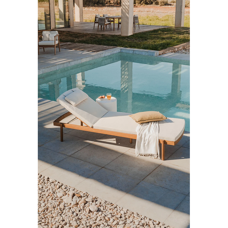 Reposera reclinable en madera de acacia Aderyn 1