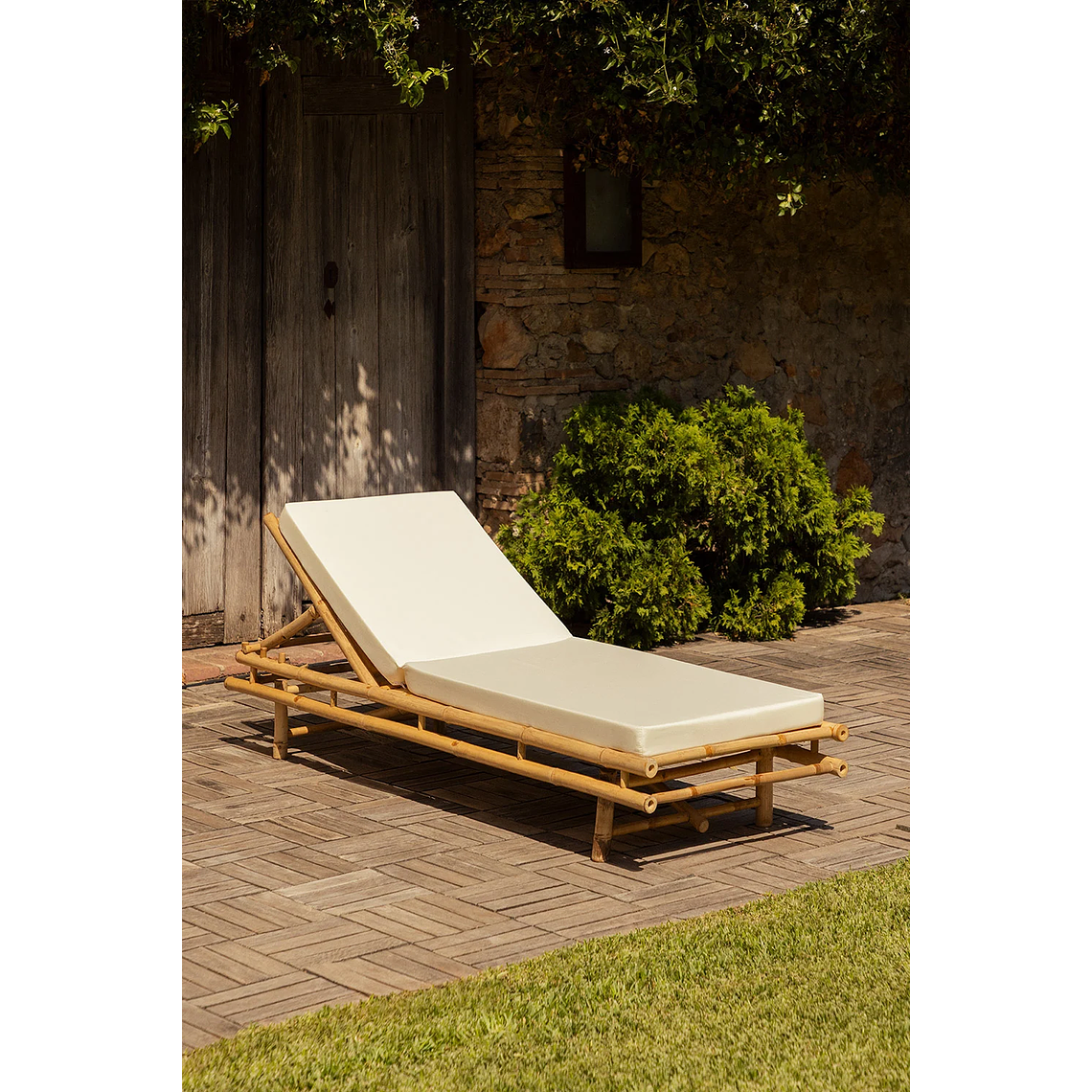 Reposera en bambú Blanco Gardenia Gossy 1