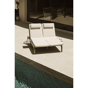 Reposera doble reclinable en madera de acacia Dubai