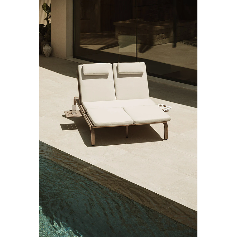 Reposera doble reclinable en madera de acacia Dubai 1