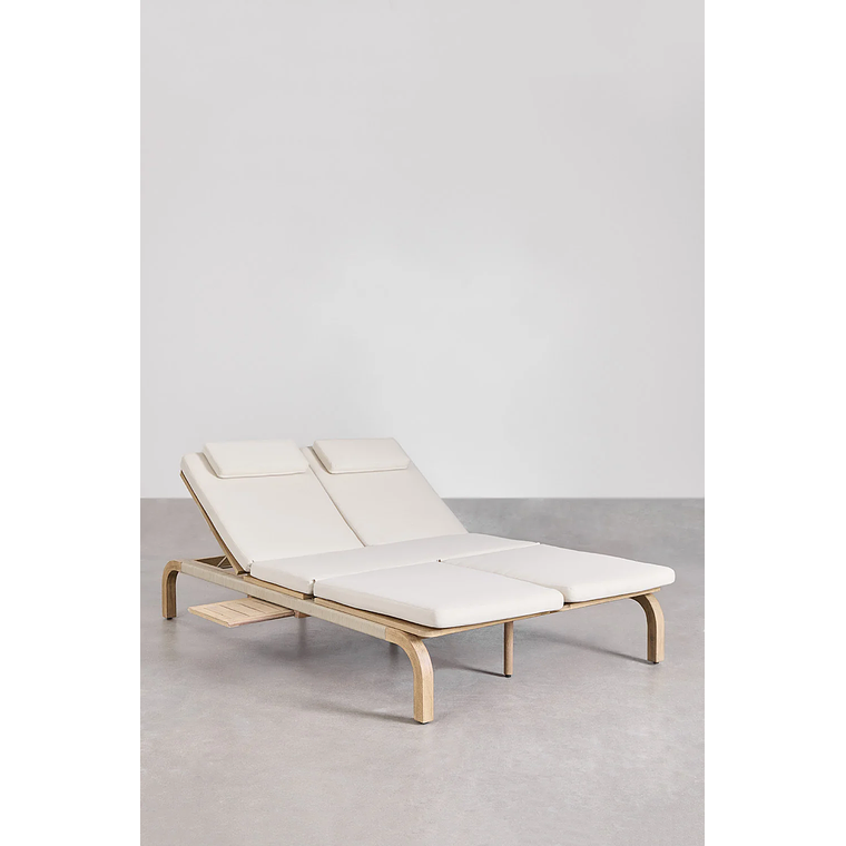 Reposera doble reclinable en madera de acacia Dubai 3