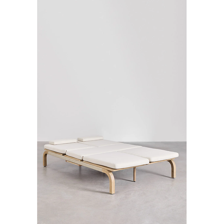 Reposera doble reclinable en madera de acacia Dubai 4