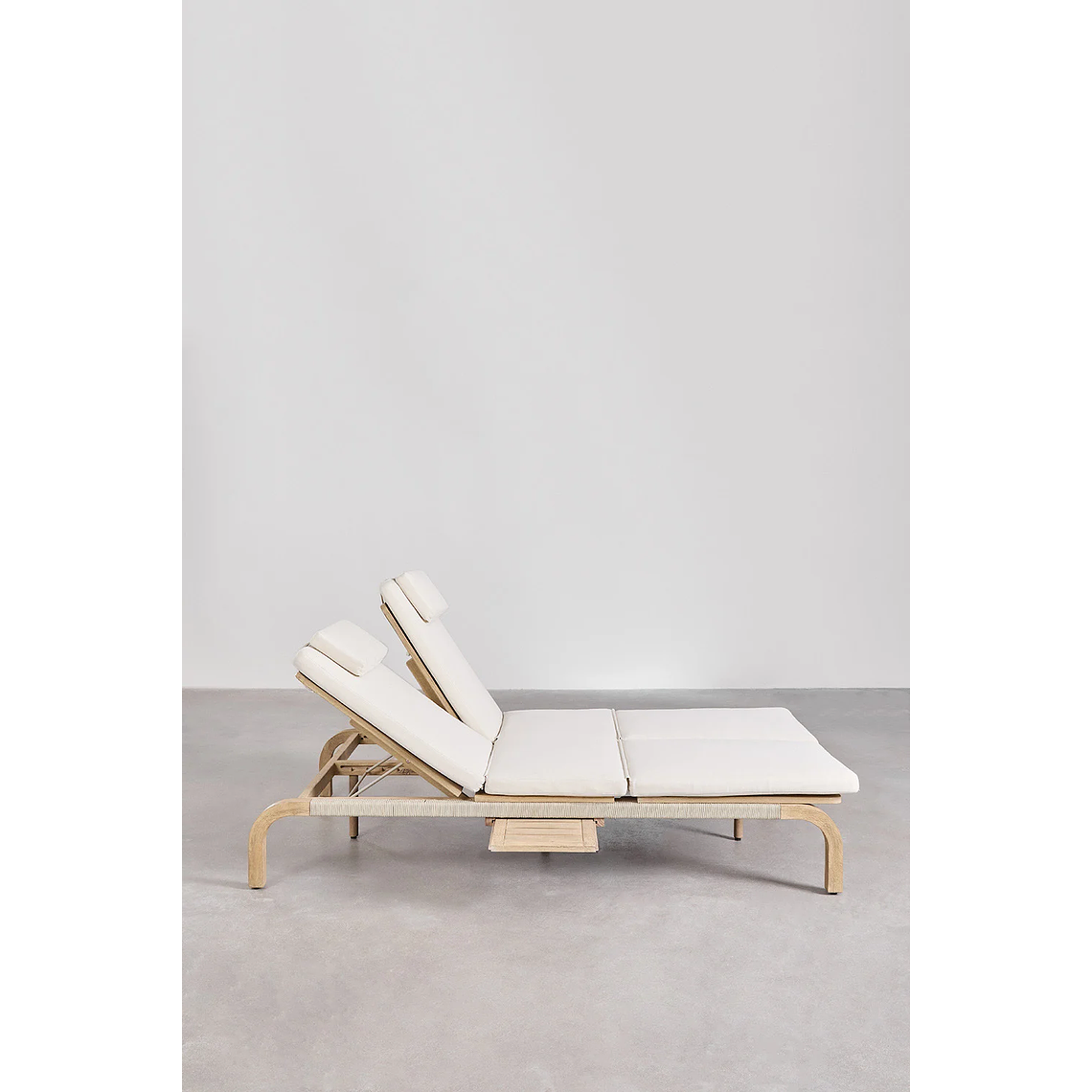 Reposera doble reclinable en madera de acacia Dubai 5