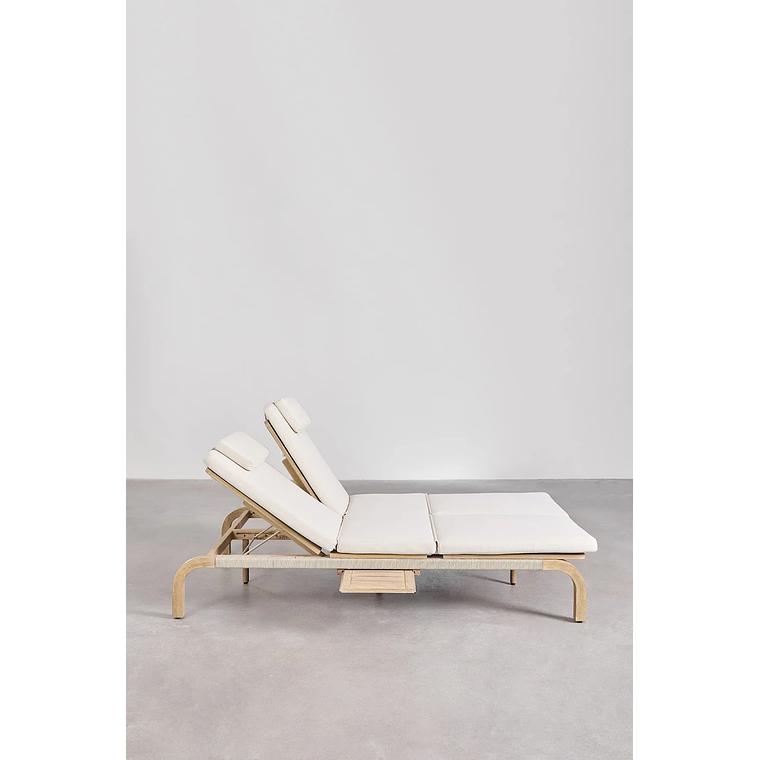 Reposera doble reclinable en madera de acacia Dubai 5