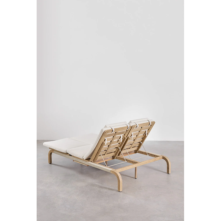 Reposera doble reclinable en madera de acacia Dubai 6