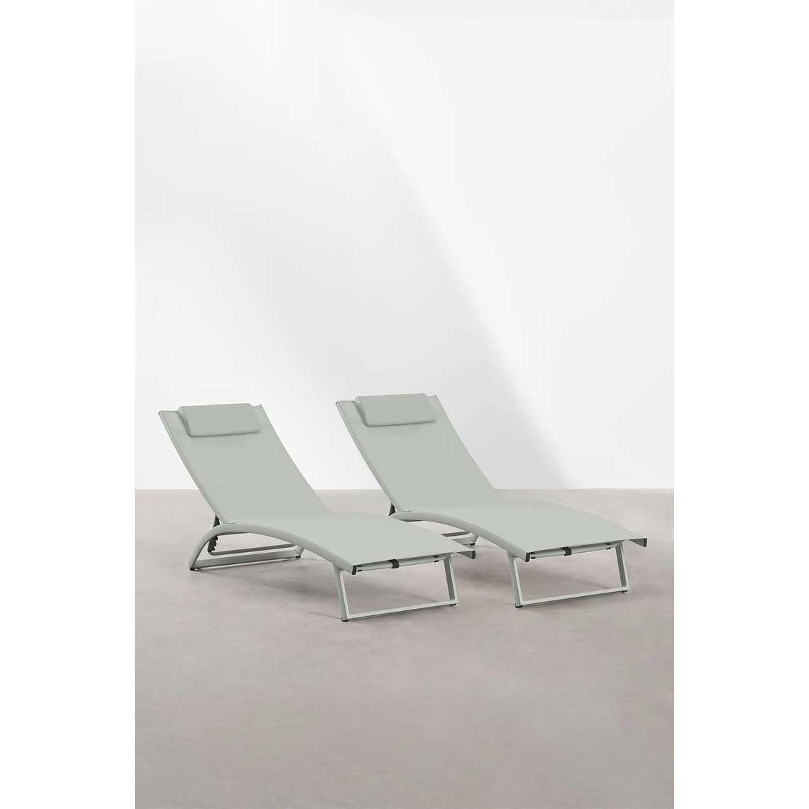 Pack de 2 reposeras reclinables en aluminio verde caqui Dulem 2