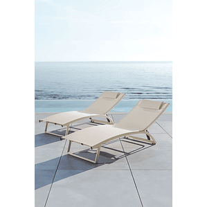 Pack de 2 reposeras reclinables en aluminio beige tapioca Dulem