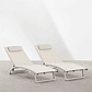 Pack de 2 reposeras reclinables en aluminio beige tapioca Dulem - Miniatura 2