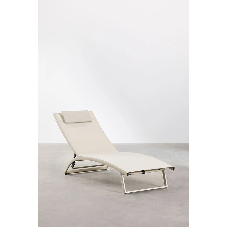 Pack de 2 reposeras reclinables en aluminio beige tapioca Dulem 3