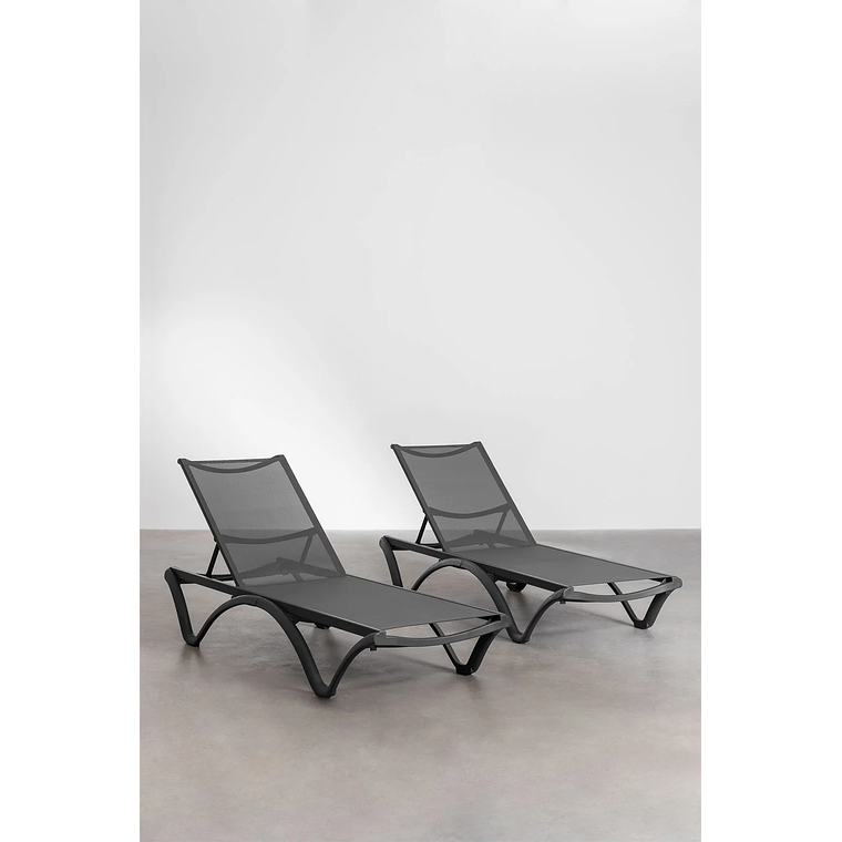 Pack de 2 reposeras apilables gris grafito Xeila 1