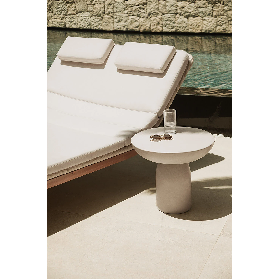 Reposera doble en madera de acacia Vejer 2