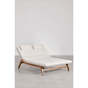 Reposera doble en madera de acacia Vejer
