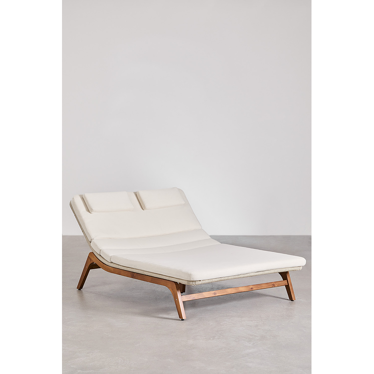Reposera doble en madera de acacia Vejer 1