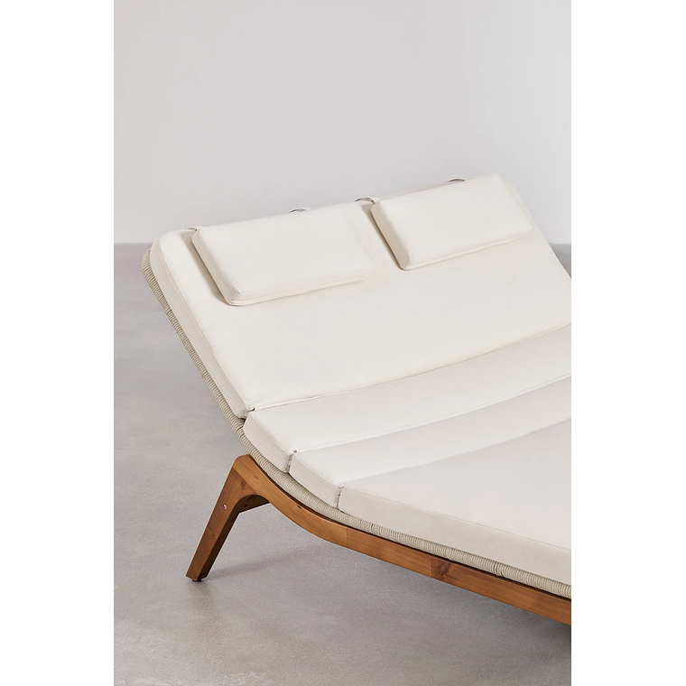 Reposera doble en madera de acacia Vejer 6