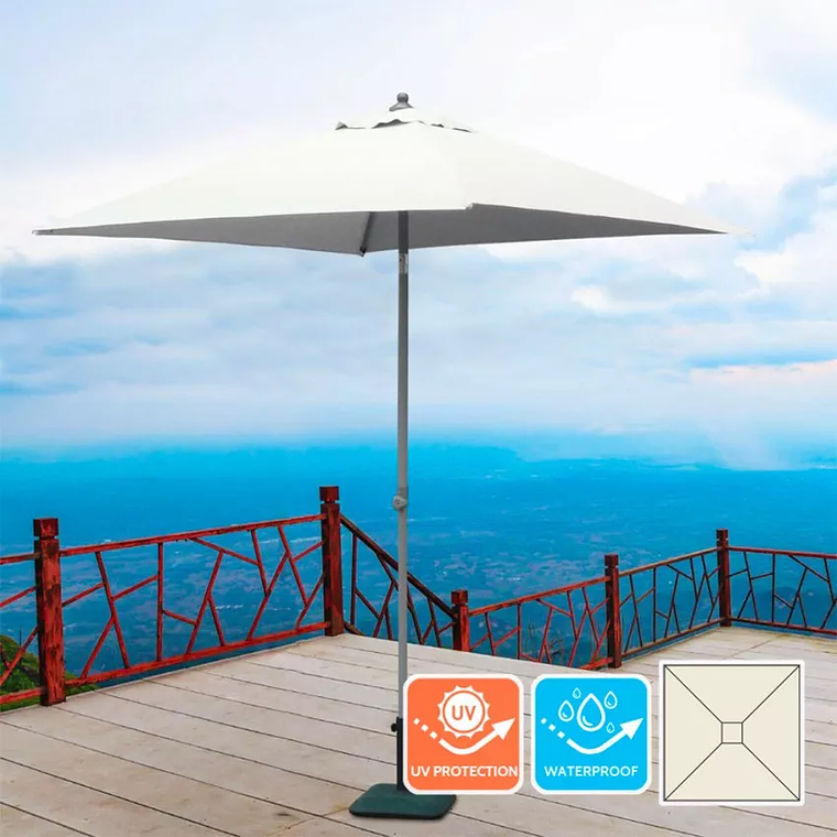 Quitasol Cuadrado Mástil Central Aluminio Bar Hotel 2x2 Plutone 4