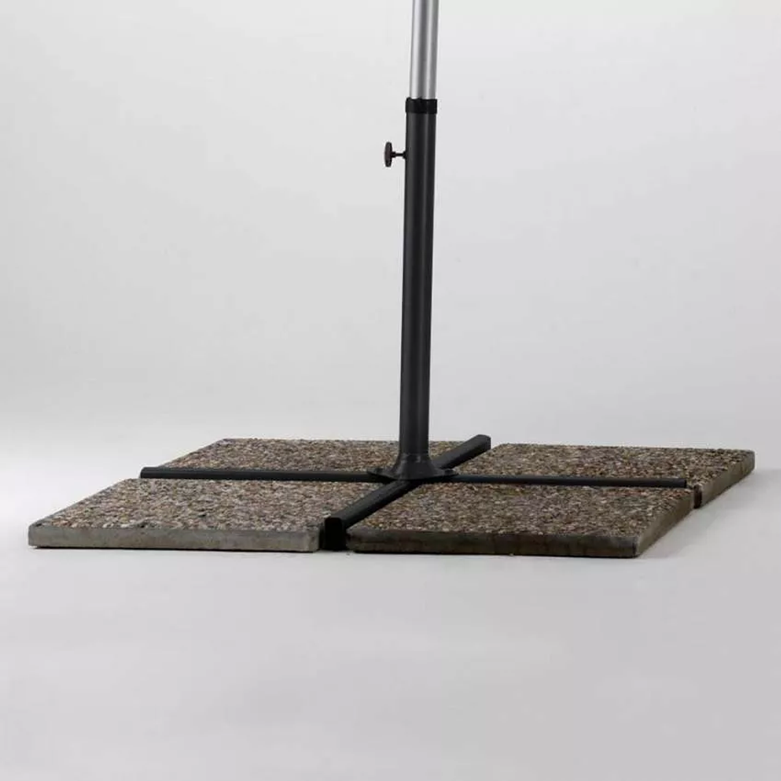 Parasol De Jardín 2,5 Metros Mástil Excéntrico Aluminio Cuadrado Bar Hotel Shadow 5