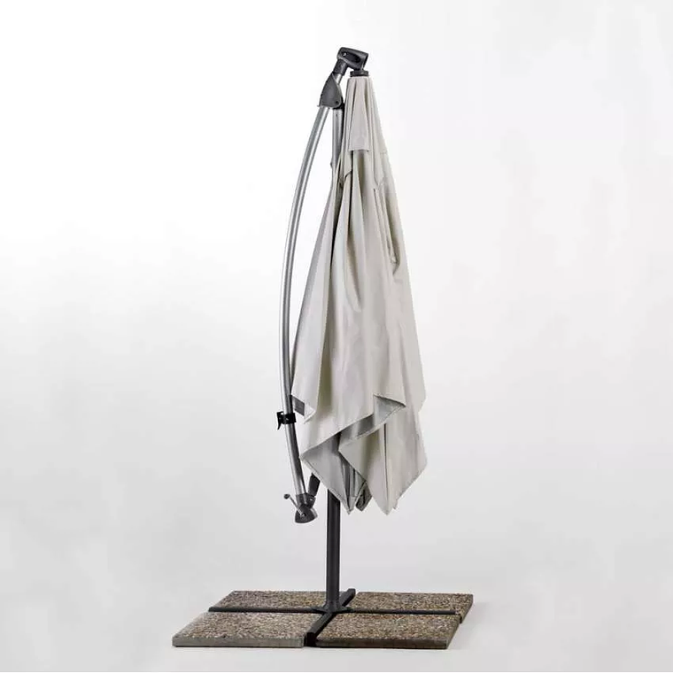 Parasol De Jardín 2,5 Metros Mástil Excéntrico Aluminio Cuadrado Bar Hotel Shadow 6