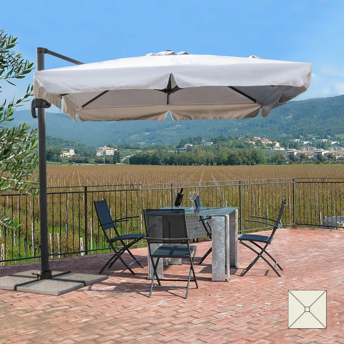 Quitasol Jardín 2.5 Metros Cuadrado Excéntrico Aluminio Bar Hotel Paradise 4