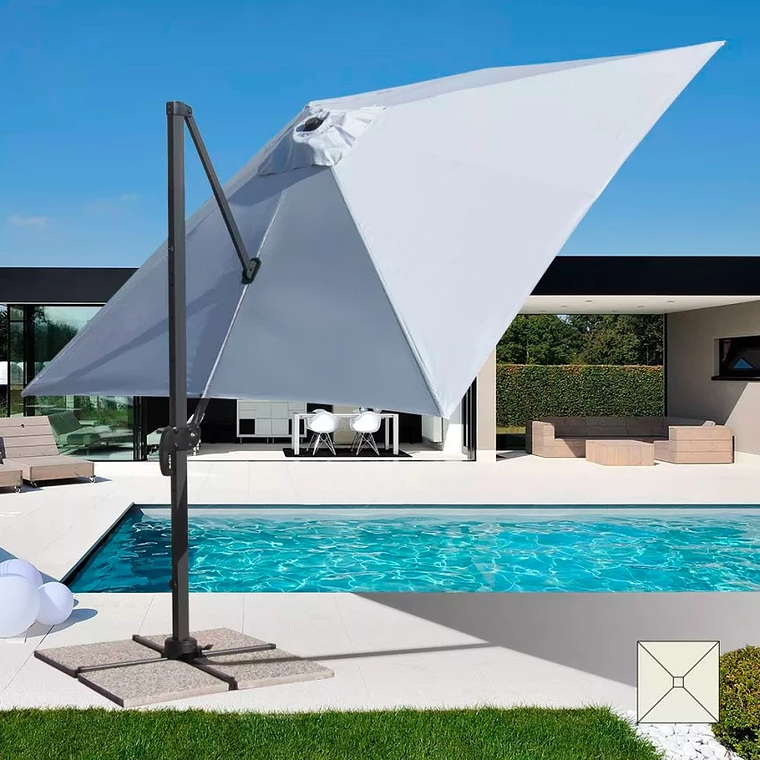 Quitasol Jardín 3x3 Brazo Aluminio Cuadrado Paradise 4