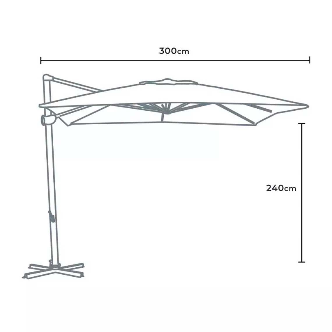 Quitasol Con Luz Solar LED 3x3 De Aluminio Paradise 7