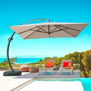 Quitasol Grande Jardín 3,5 Metros Cuadrado Mástil Aluminio Anti UV Copenaghen