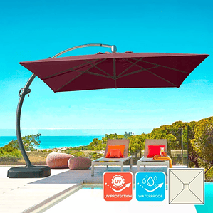 Quitasol De Aluminio Con Poste Descentralizado 3.5x3.5m Anti Uv Copenaghen Brown