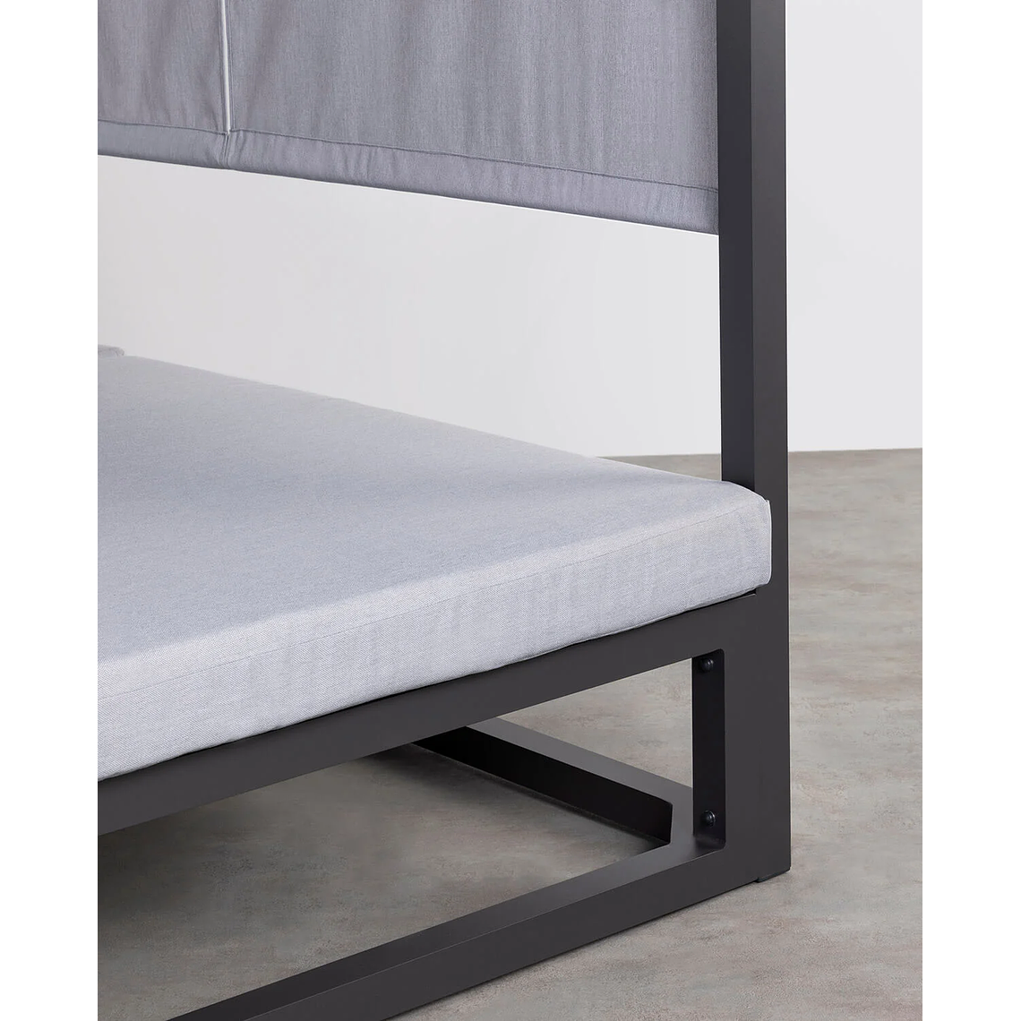 CAMA BALINESA RECLINABLE DE TELA Y ALUMINIO MERSIA GRIS GRAFITO 4