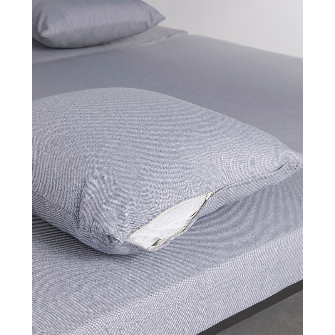 CAMA BALINESA RECLINABLE DE TELA Y ALUMINIO MERSIA GRIS GRAFITO 6