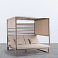 CAMA BALINESA RECLINABLE DE TELA Y ALUMINIO MERSIA MARRÓN CLAY - Miniatura 2