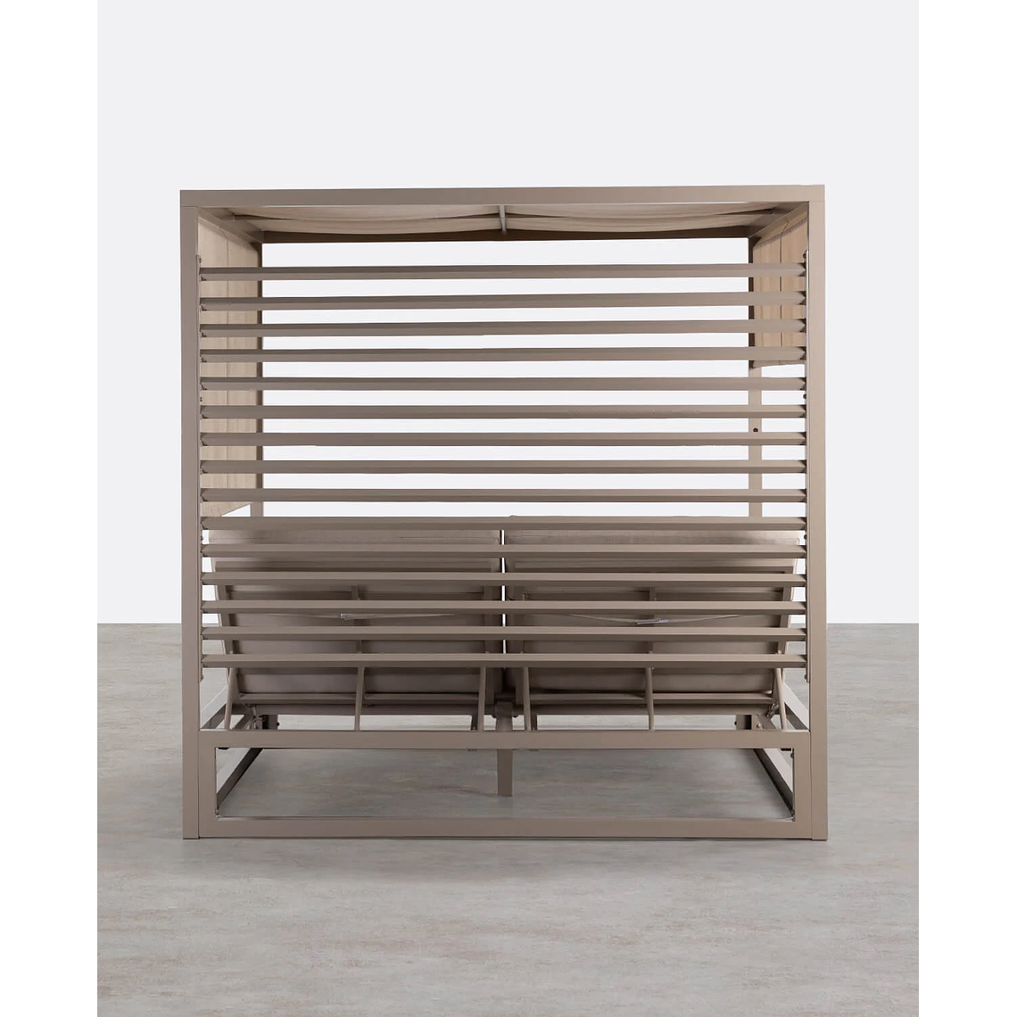 CAMA BALINESA RECLINABLE DE TELA Y ALUMINIO MERSIA MARRÓN CLAY 5