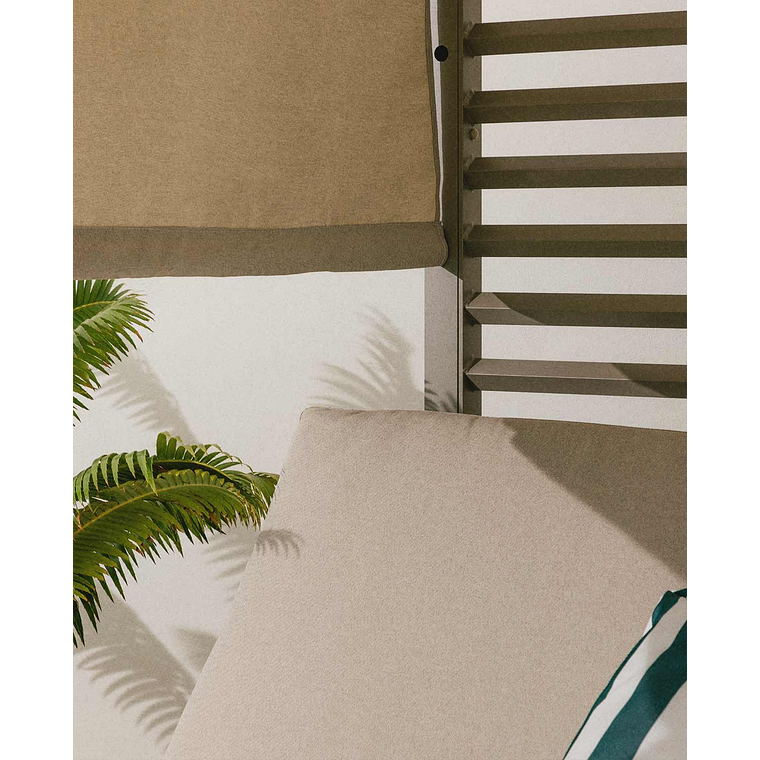 CAMA BALINESA RECLINABLE DE TELA Y ALUMINIO MERSIA MARRÓN CLAY 8