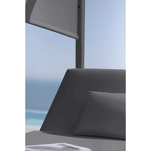 Cama balinesa reclinable en aluminio y tela Nasau Gris Grafito