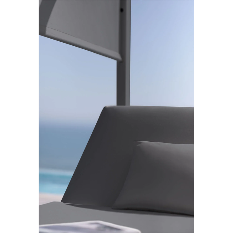 Cama balinesa reclinable en aluminio y tela Nasau Gris Grafito 2