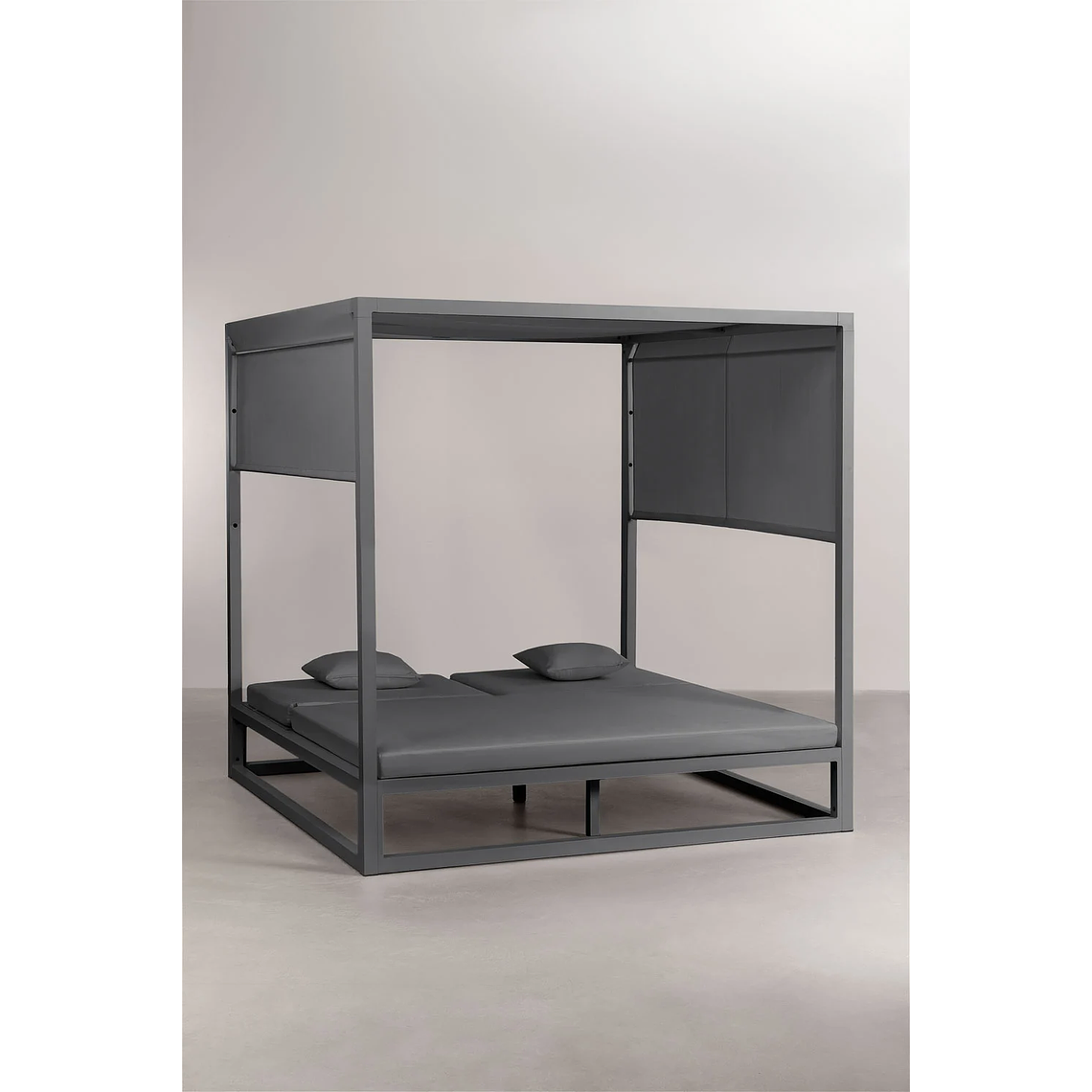 Cama balinesa reclinable en aluminio y tela Nasau Gris Grafito 4