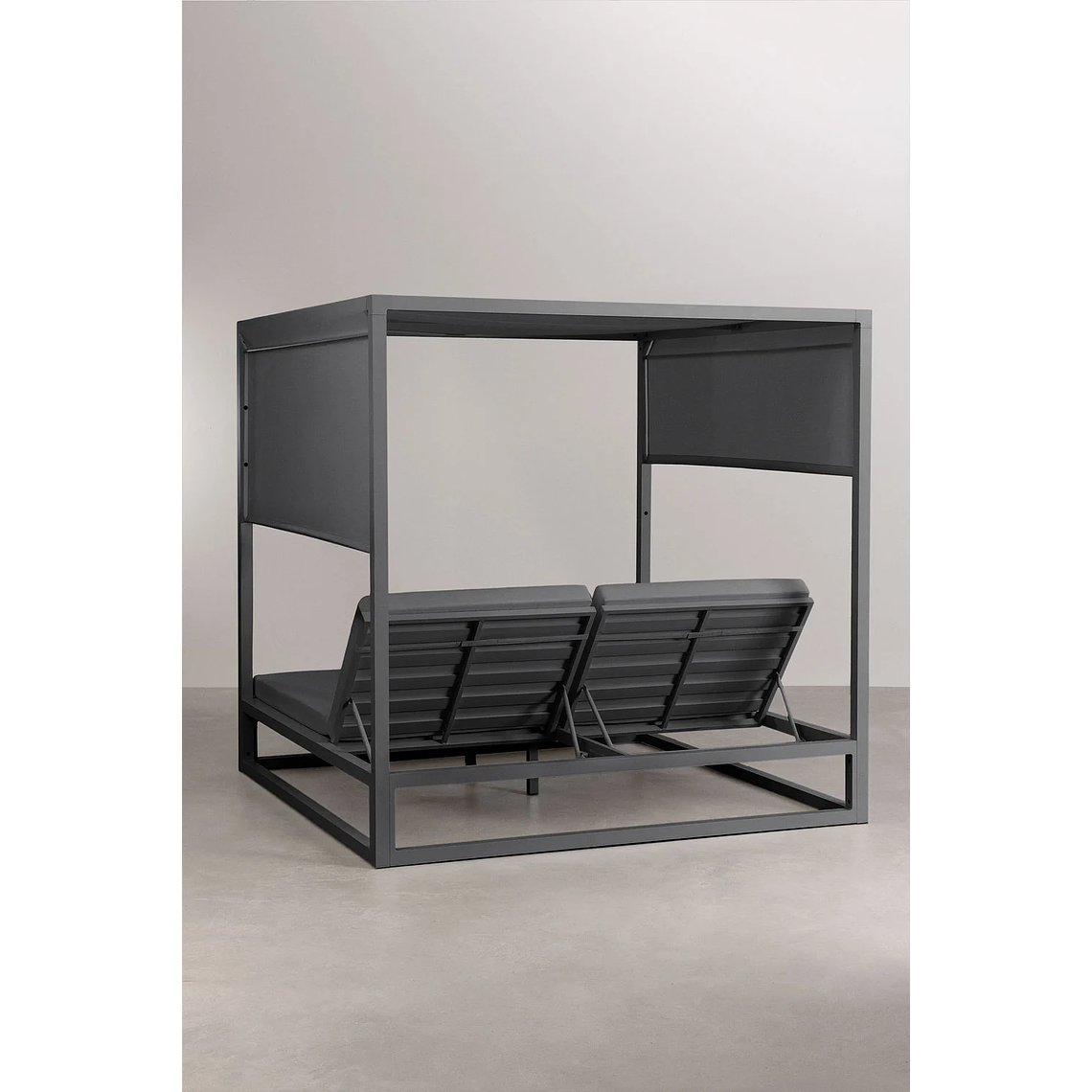 Cama balinesa reclinable en aluminio y tela Nasau Gris Grafito 7