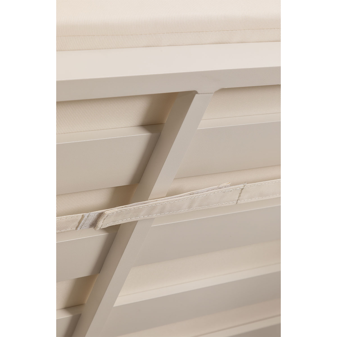 Cama balinesa reclinable en aluminio y tela Nasau Blanco Gardenia 11