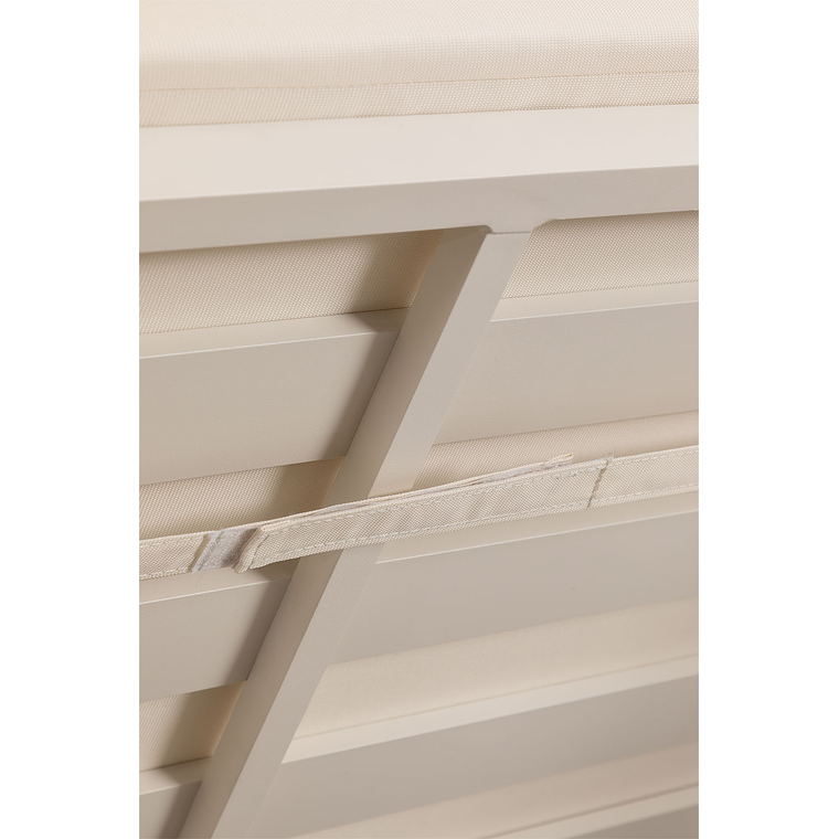 Cama balinesa reclinable en aluminio y tela Nasau Blanco Gardenia 11