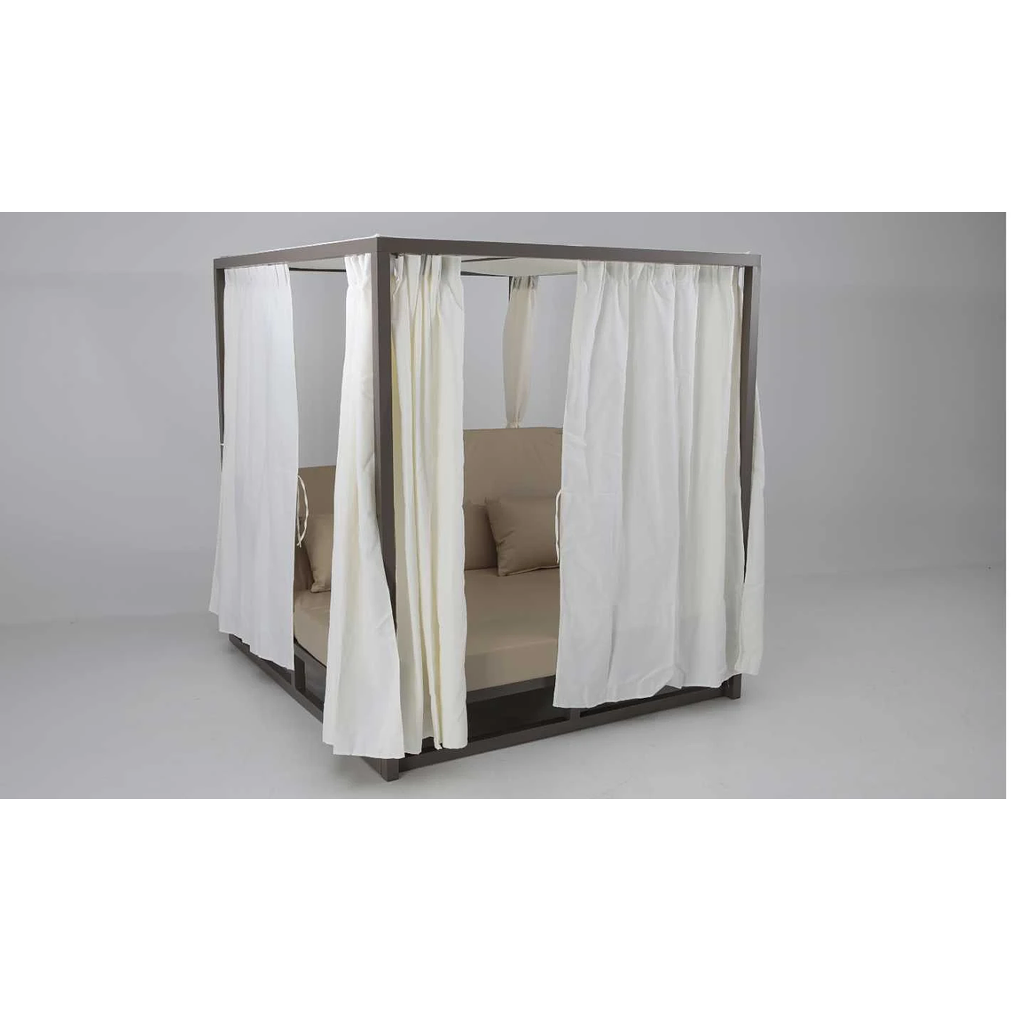 Cama Balinesa aluminio con cojines náuticos antracita 13