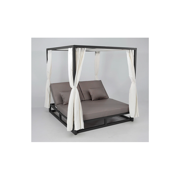 Cama Balinesa aluminio con cojines náuticos antracita 15