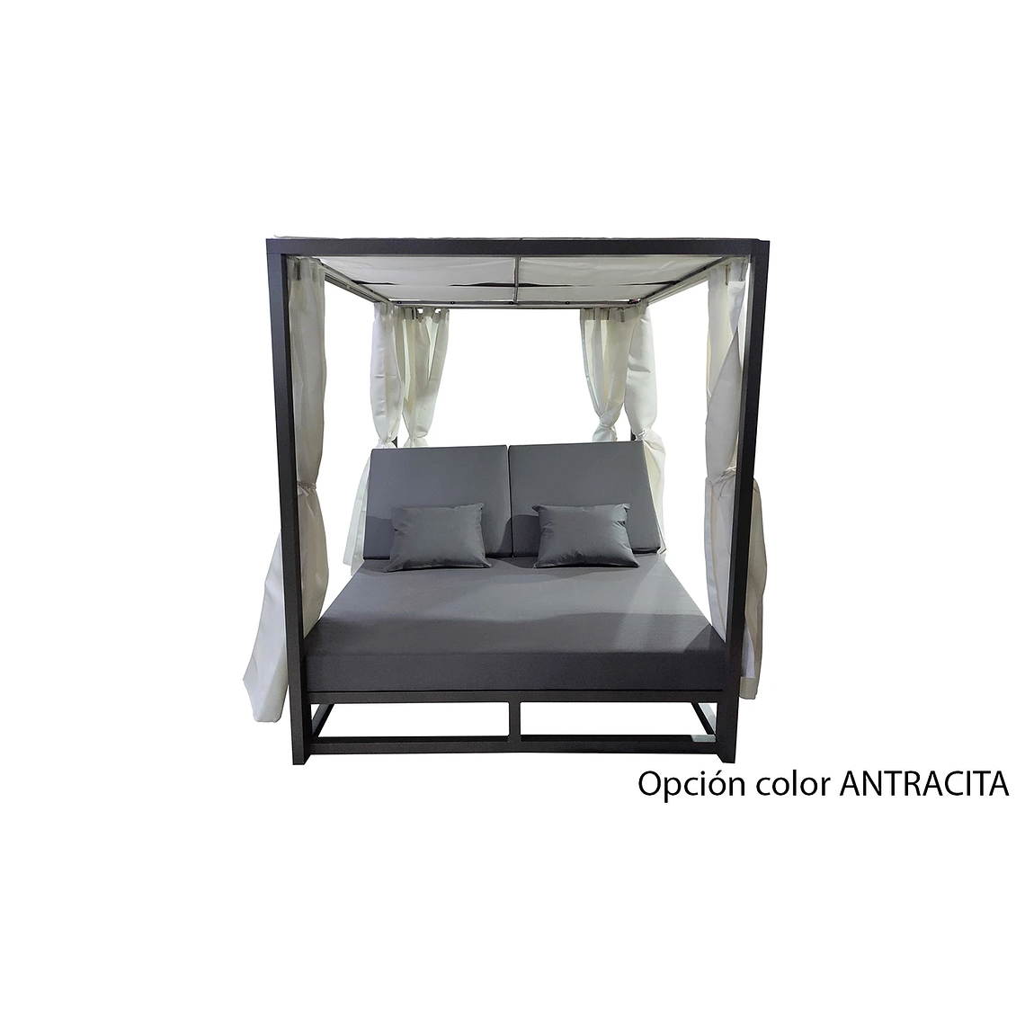 Cama Balinesa aluminio con cojines náuticos marrón CAPE TOWN 2