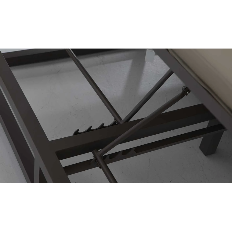 Cama Balinesa aluminio con cojines náuticos marrón CAPE TOWN 6