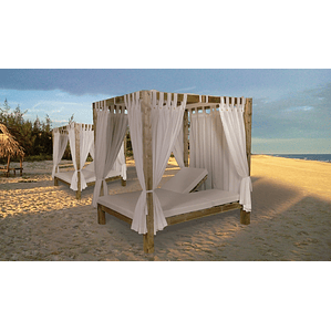 Cama Balinesa exterior madera reclinable Baliwood