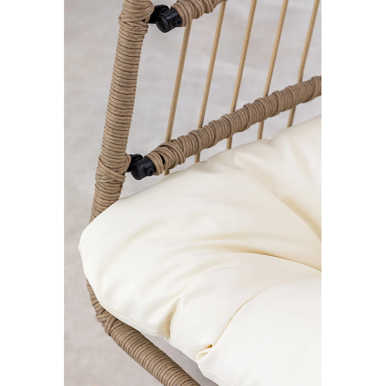 Sillón Colgante de Jardín con Base y Cojín Anoop Marrón Trigo 5