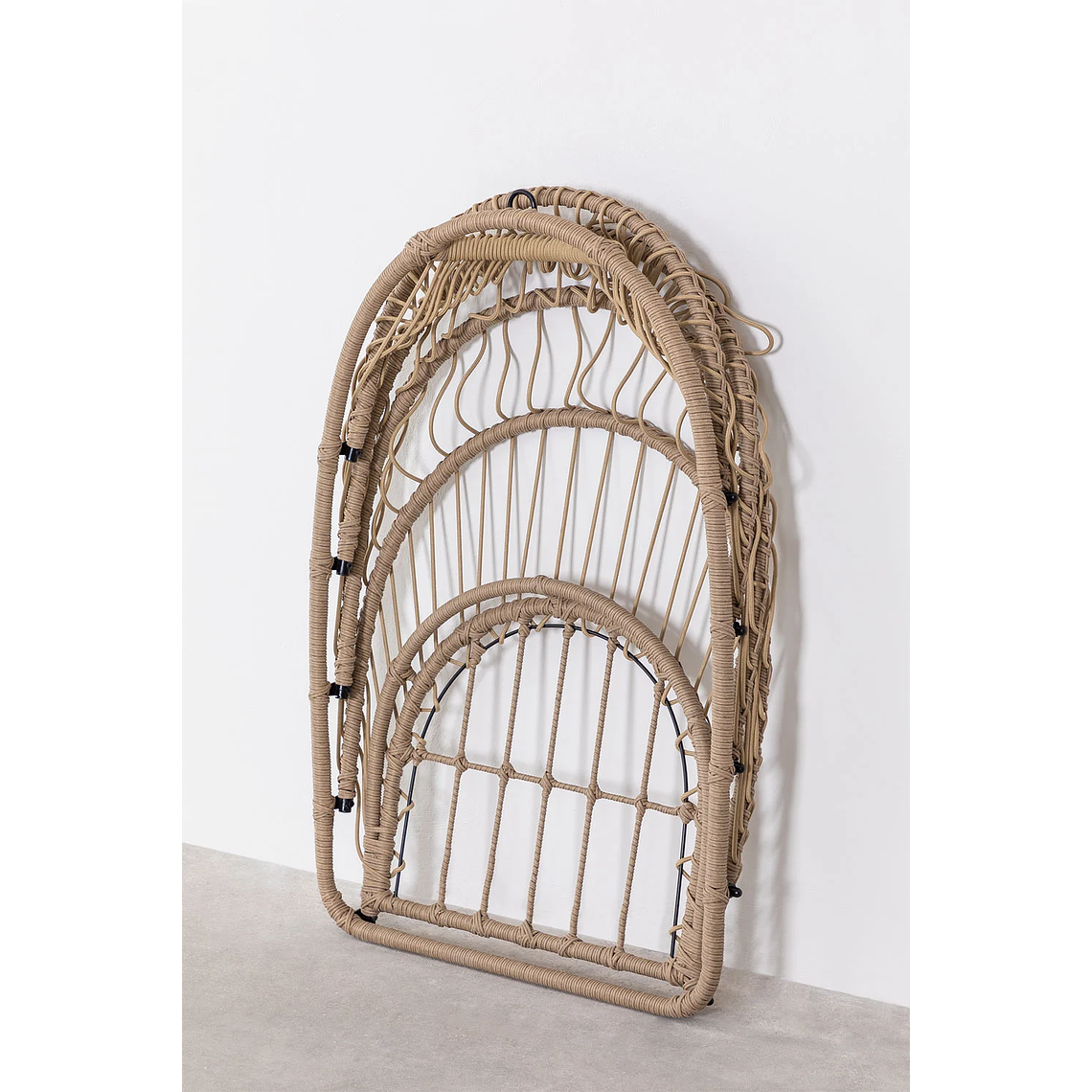 Sillón Colgante de Jardín con Base y Cojín Anoop Marrón Trigo 8